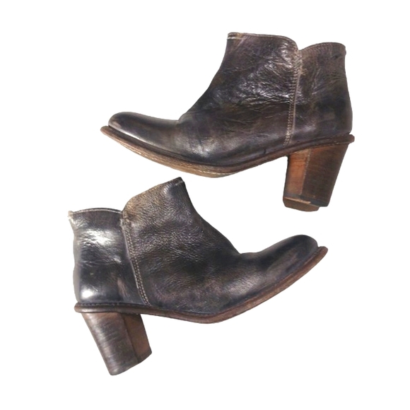 Bed Stu Shoes Bed Stu Yell Ankle Boots Blackgray Distressed Leather
